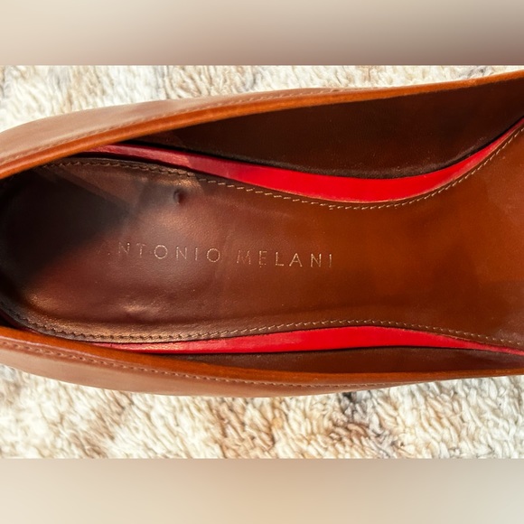 Vintage 80s Brown Antonio Melani leather heels sz 9 - Picture 6 of 7